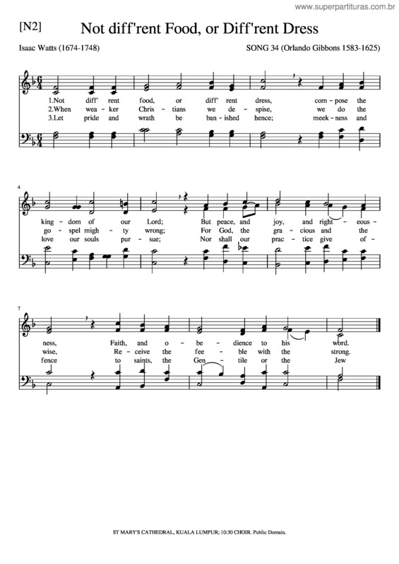 Partitura da música Not Diff`Rent Food, Or Diff`Rent Dress – Watts To Gibbons 34