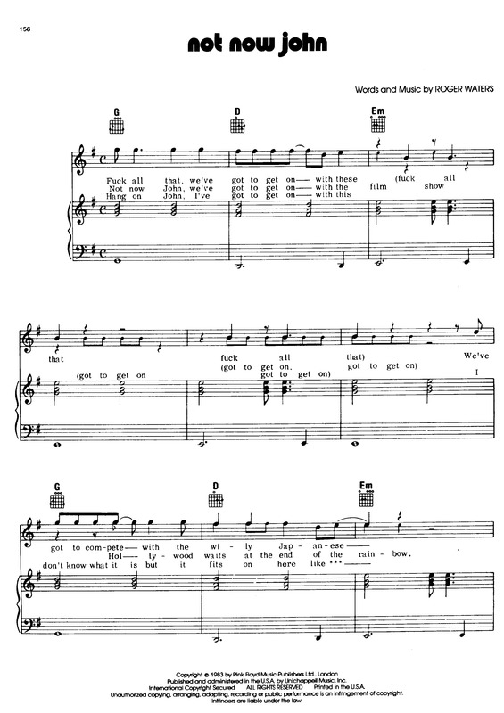 Partitura da música Not Now John v.3