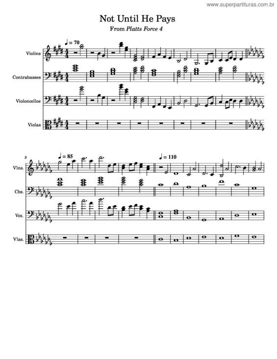 Partitura da música Not Until He Pays