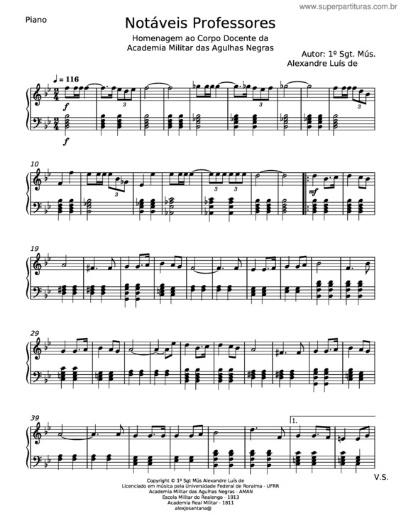 Partitura da música Notáveis Professores