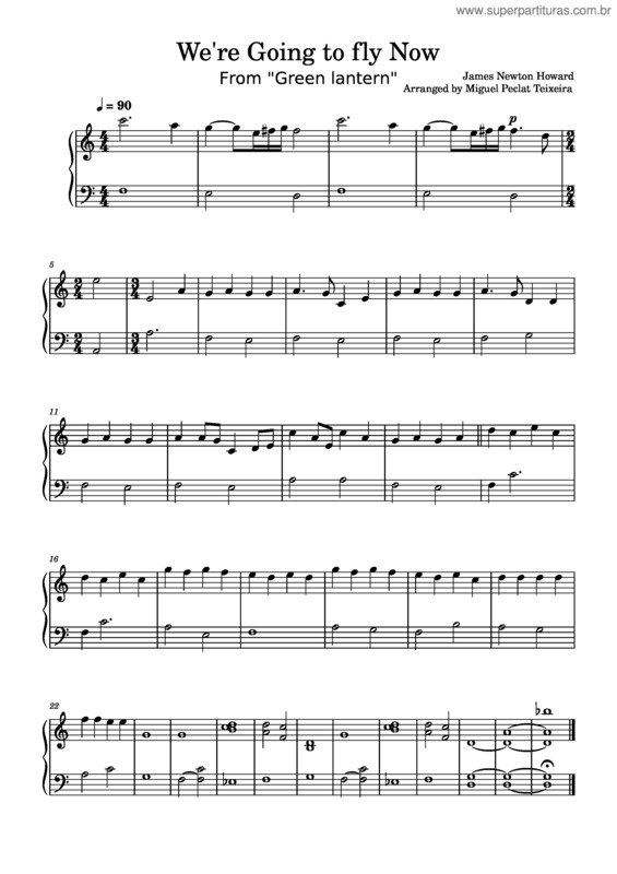 Partitura da música Notebox – James Newton Howard Green Lantern – We`Re Going To Fly