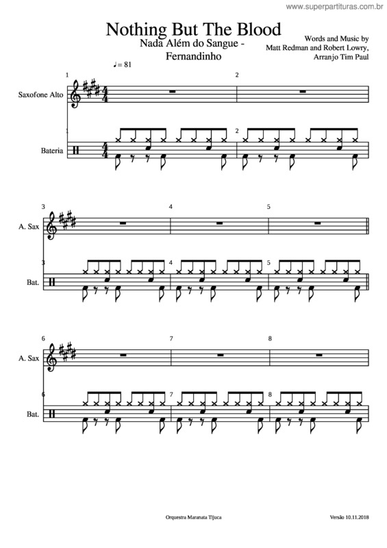 Partitura da música Nothing But The Blood