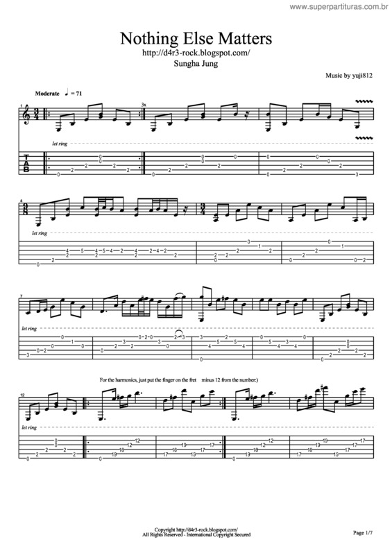 Partitura da música Nothing Else Matters v.11