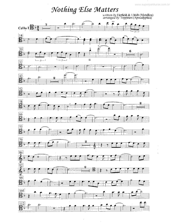 Partitura da música Nothing Else Matters v.5