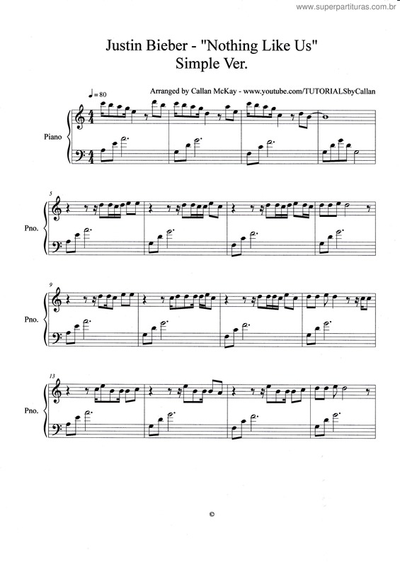 Partitura da música Nothing Like Us