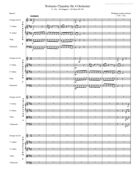 Partitura da música Notturno Chamber für 4 Orchester