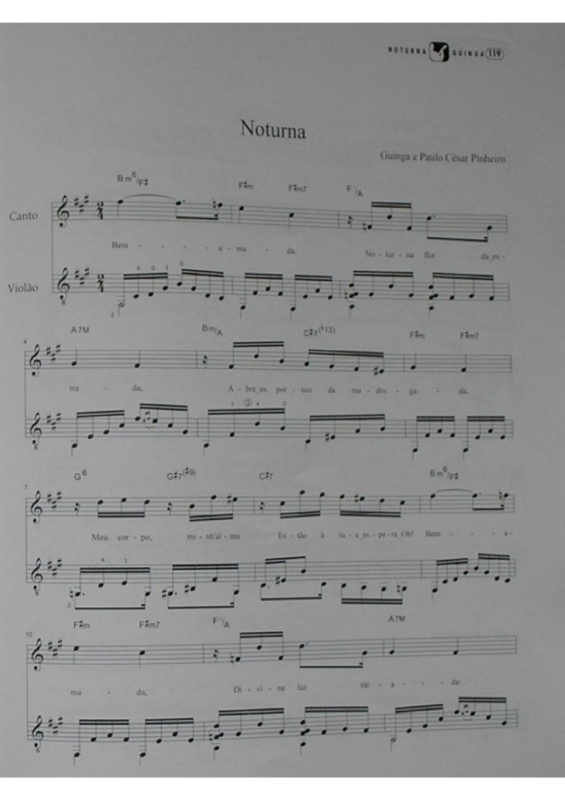 Partitura da música Noturna