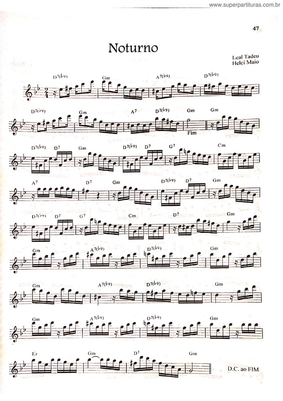 Partitura da música Noturno v.10