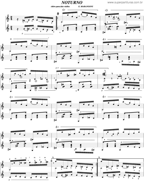 Partitura da música Noturno v.6