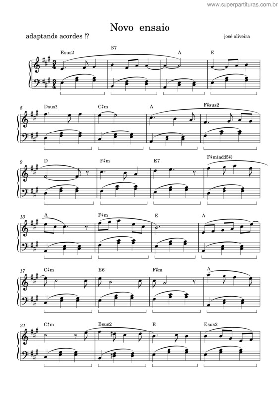 Partitura da música Nova Experiencia