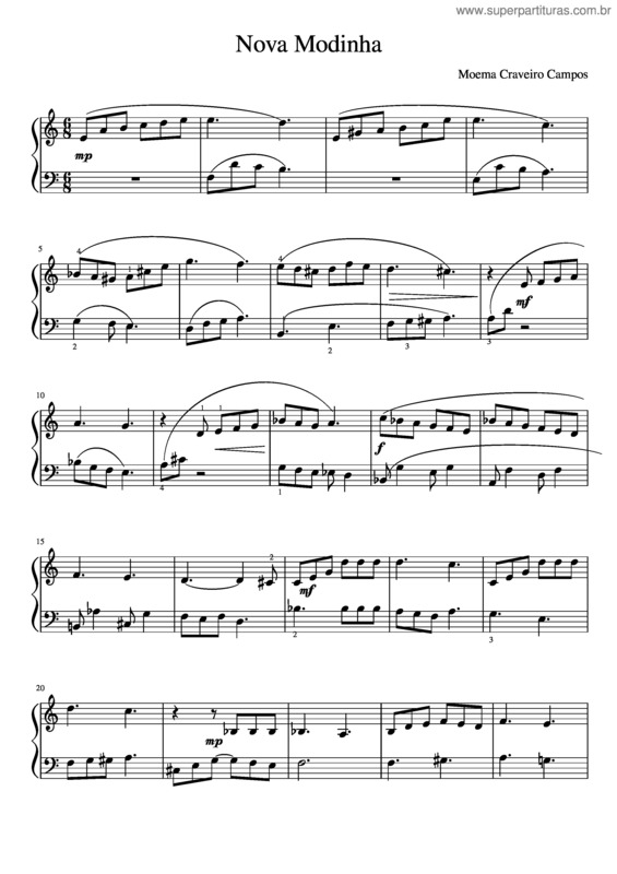 Partitura da música Nova Modinha