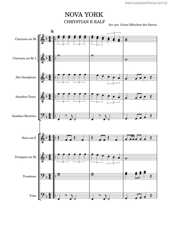 Partitura da música Nova York v.2