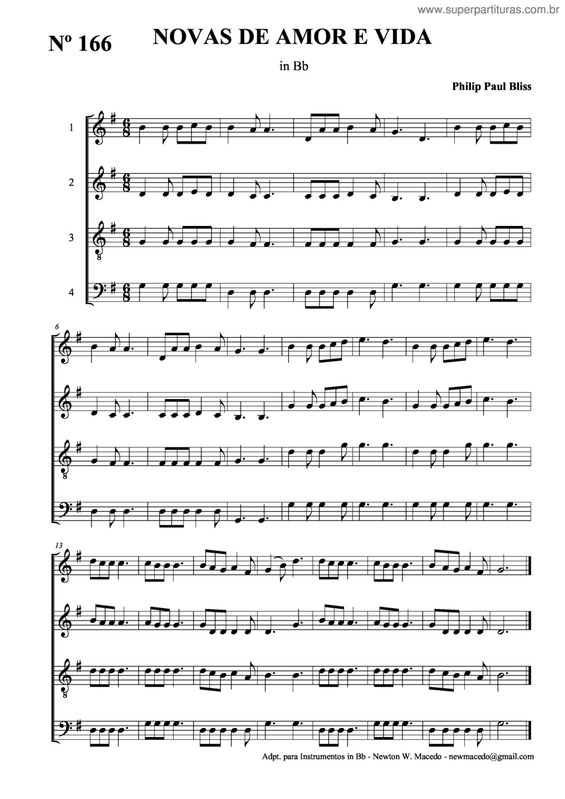 Partitura da música Novas De Amor E Vida v.2