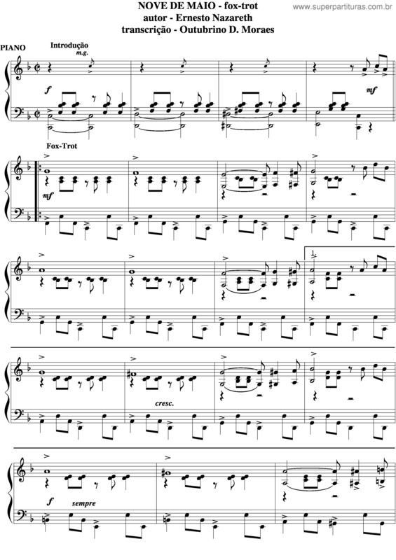 Partitura da música Nove De Maio v.2