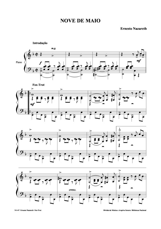 Partitura da música Nove De Maio v.3