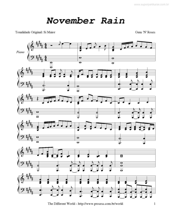 Partitura da música November Rain v.3