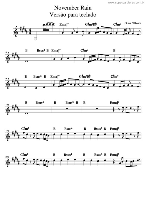 Partitura da música November Rain v.5