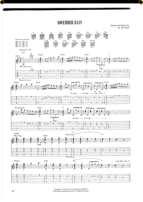 Partitura da música November Rain v.9