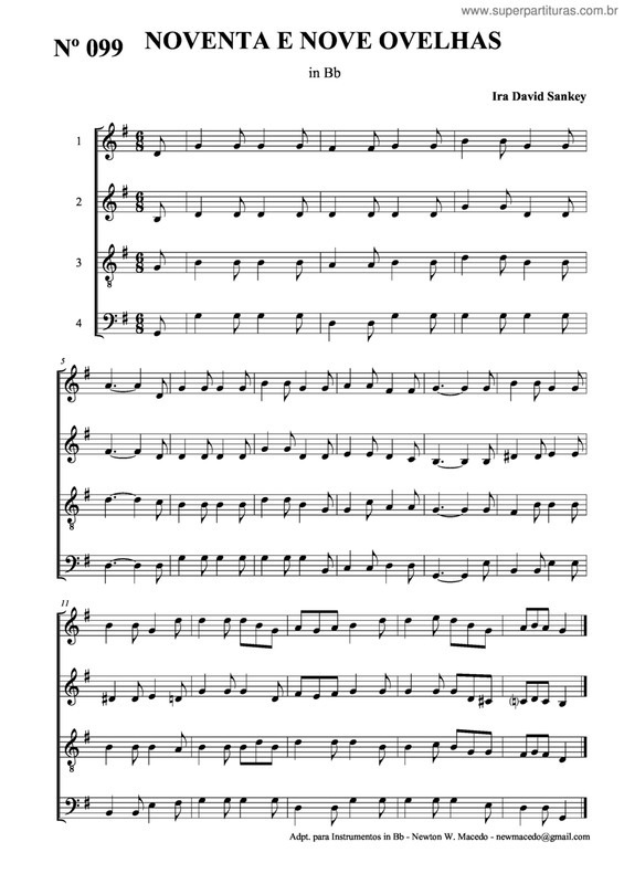 Partitura da música Noventa De Nove Ovelhas