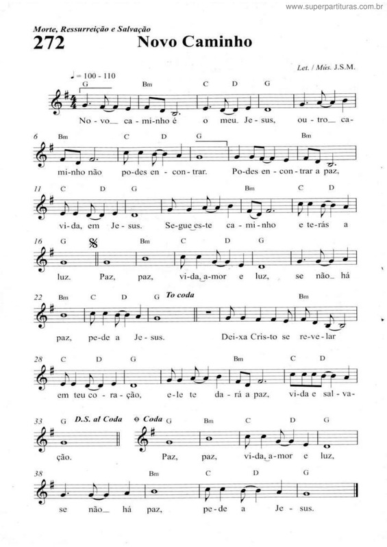 Partitura da música Novo Caminho