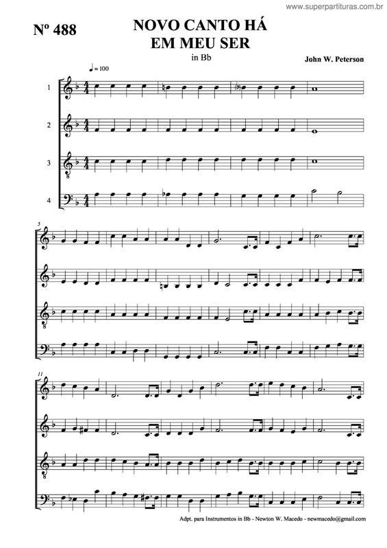 Partitura da música Novo Canto Há Em Meu Ser v.2