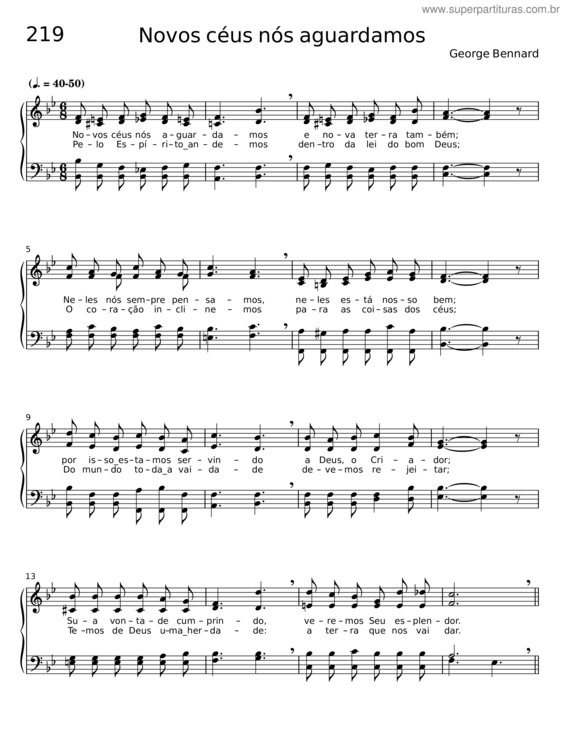 Partitura da música Novos Céus Nós Aguardamos