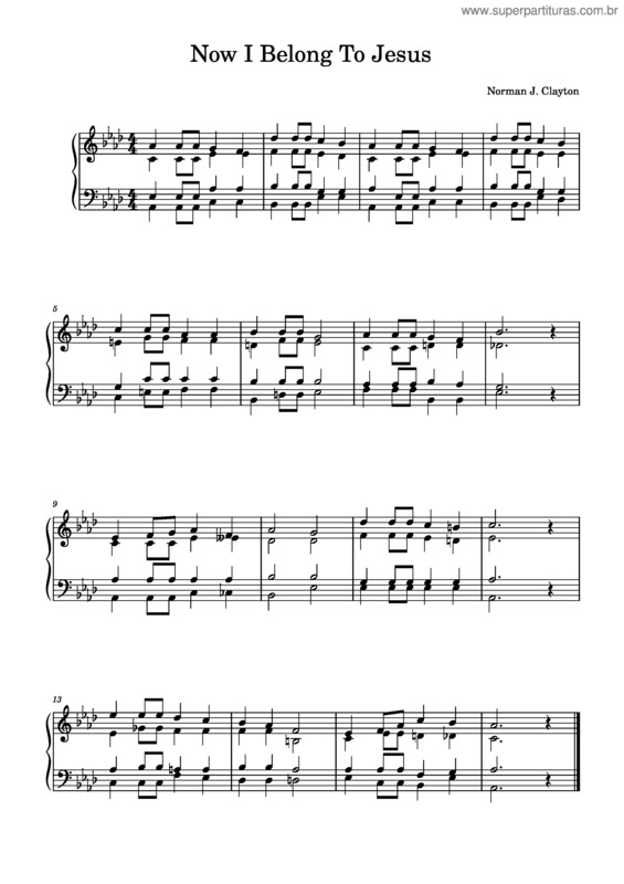 Partitura da música Now I Belong To Jesus – Norman J. Clayton Now I Belong To Jesus