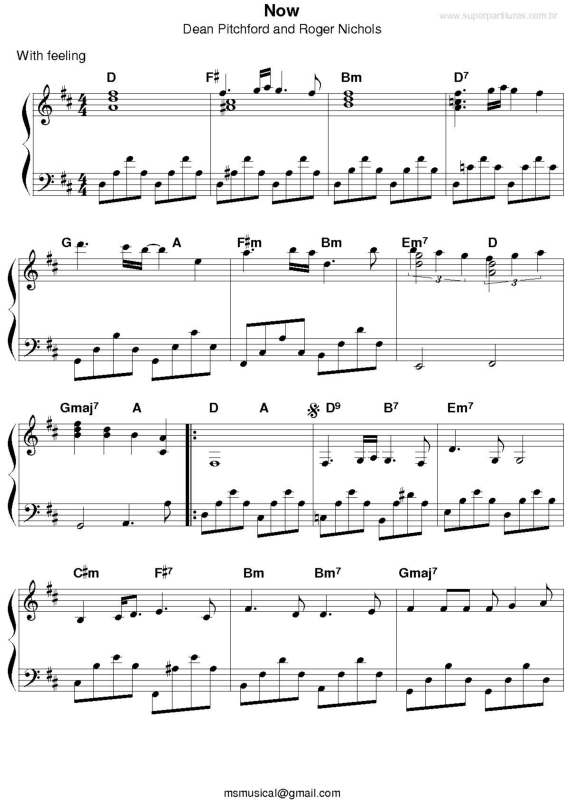 Partitura da música Now