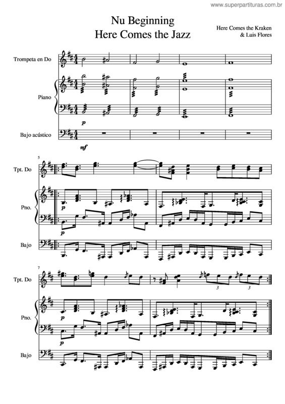 Partitura da música Nu Beginning Here Comes The Jazz