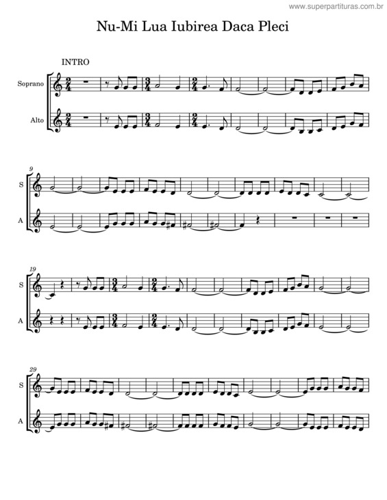 Partitura da música Nu–Mi Lua Iubirea Daca Pleci