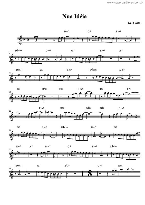 Partitura da música Nua Idéia v.4