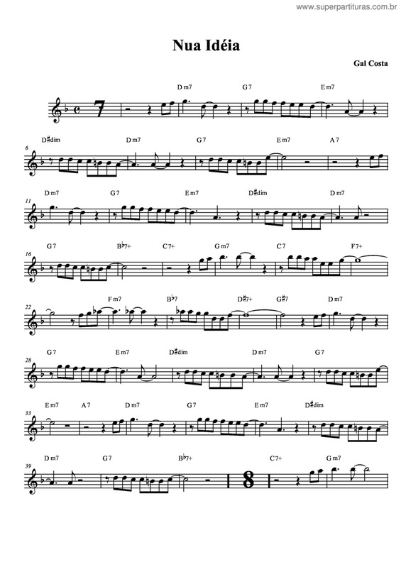 Partitura da música Nua Idéia v.4