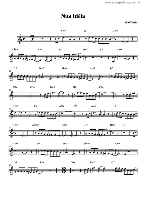 Partitura da música Nua Idéia v.5