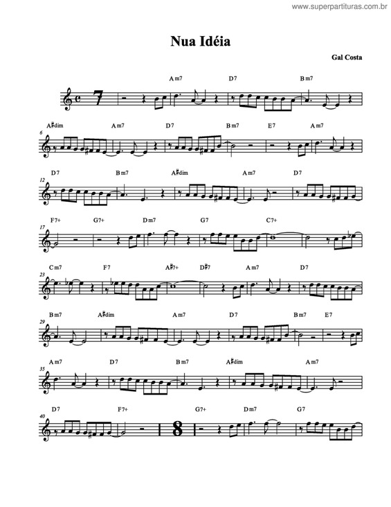 Partitura da música Nua Idéia