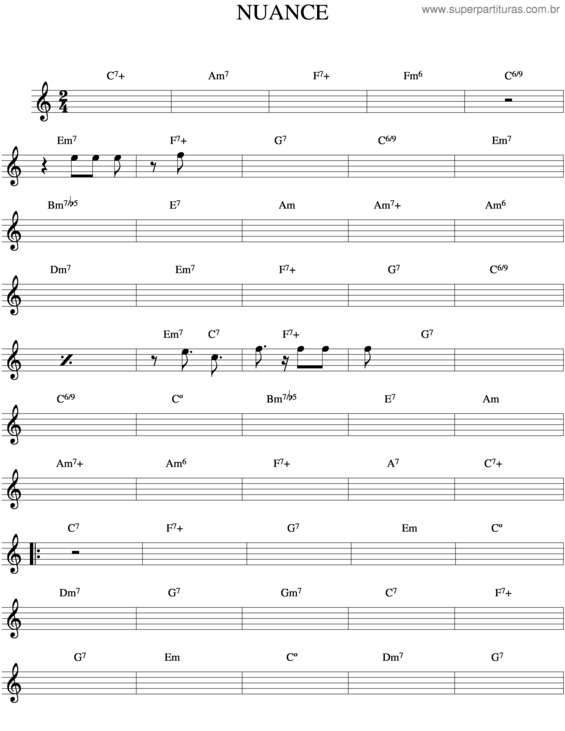 Partitura da música Nuance v.2