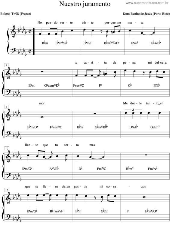 Partitura da música Nuestro Juramento v.2