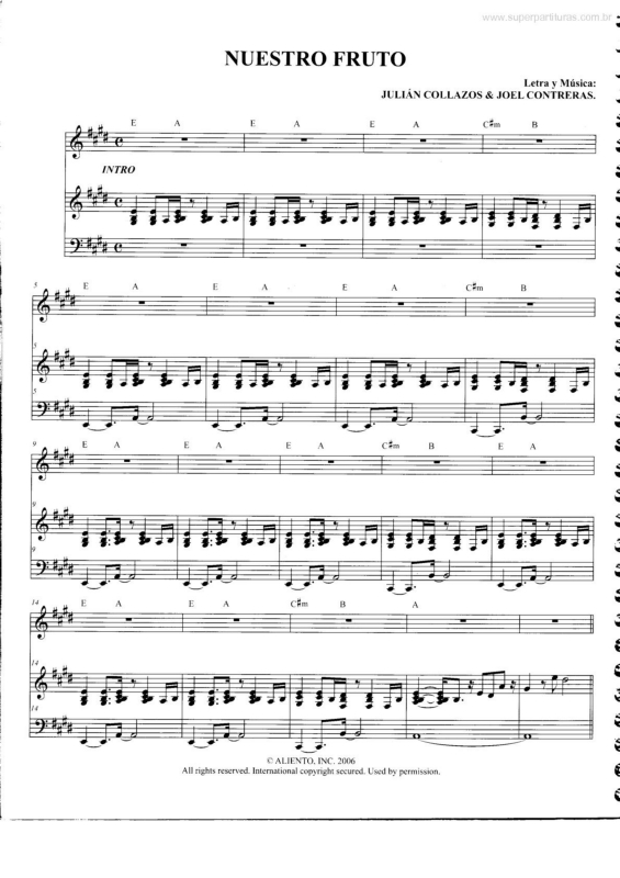 Partitura da música Nuetro Fruto