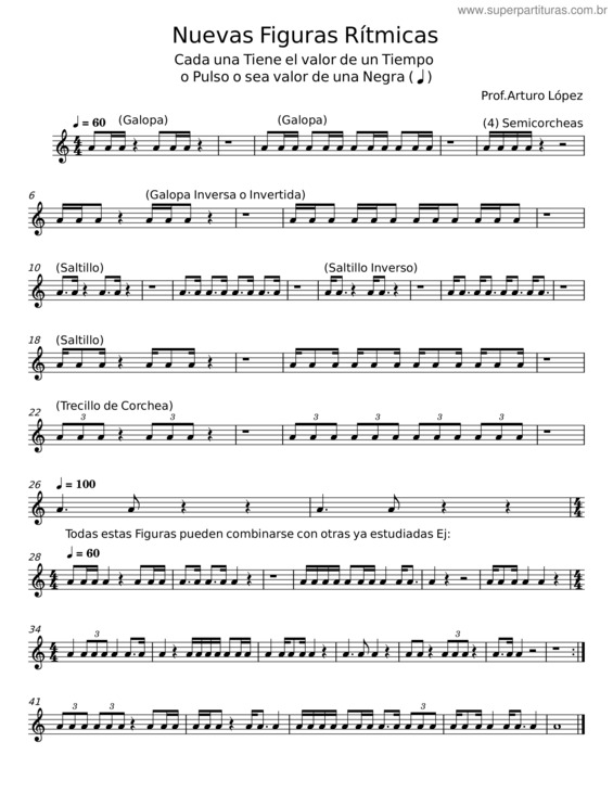 Partitura da música Nuevas Figuras Rítmicas