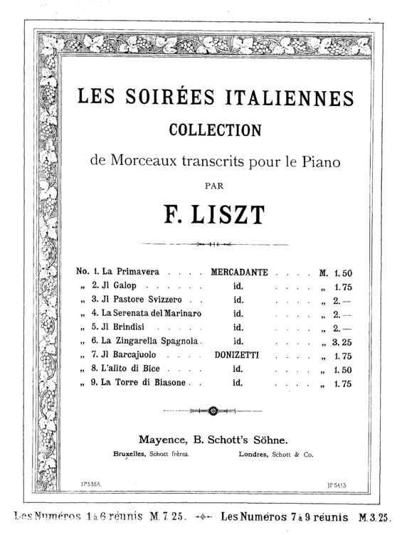 Partitura da música Nuits D_été À Pausilippe S.399