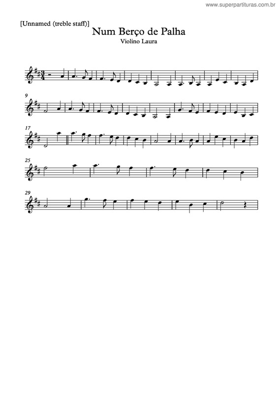 Partitura da música Num Berço de Palha