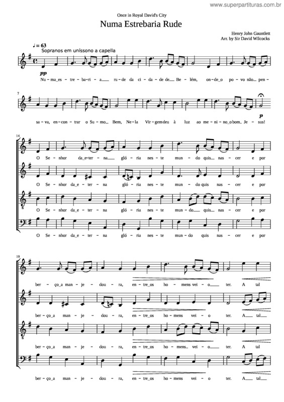 Partitura da música Numa Estrebaria Rude v.2