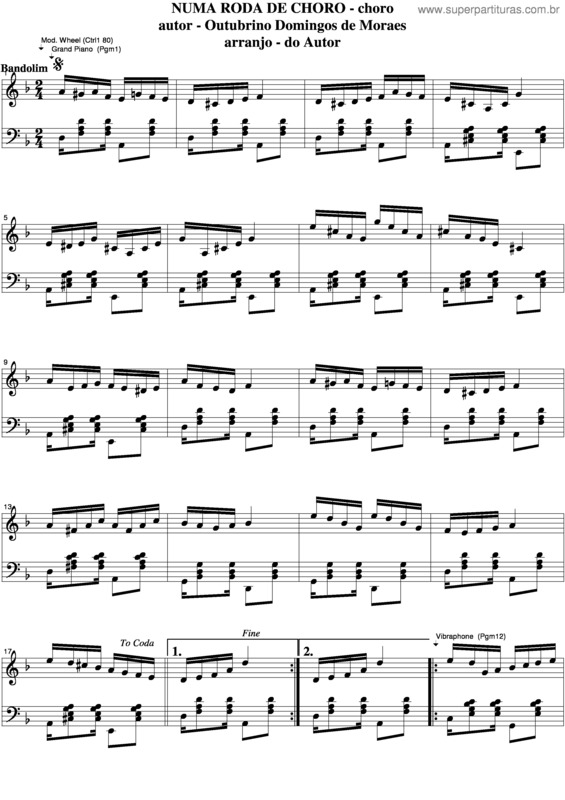 Partitura da música Numa Roda De Choro v.4