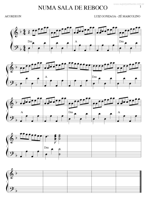 Partitura da música Numa Sala de Reboco v.2