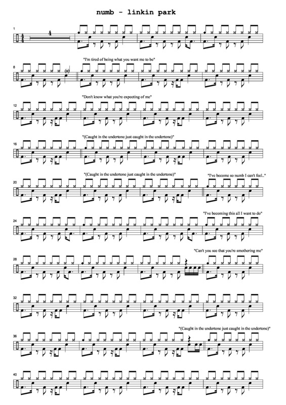 Partitura da música Numb v.3
