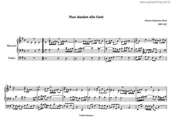 Partitura da música Nun danket alle Gott