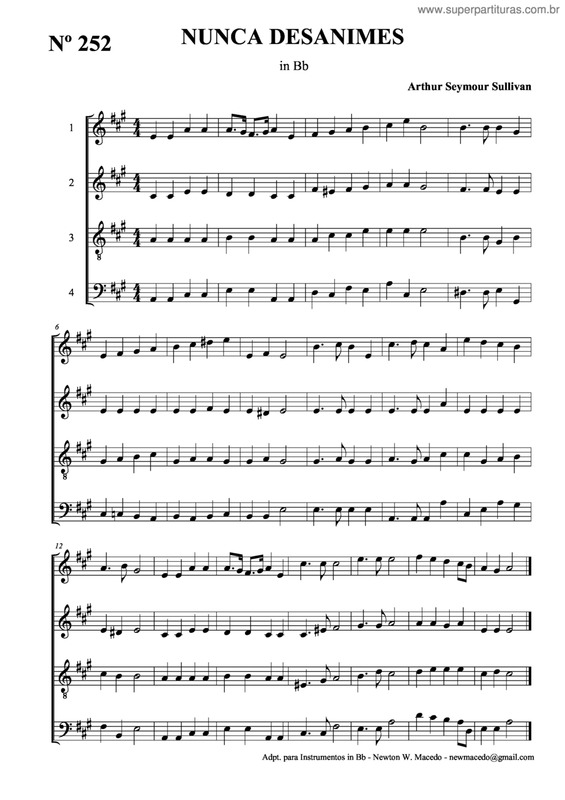 Partitura da música Nunca Desanimes v.2