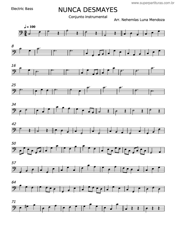 Partitura da música Nunca Desmayes – Nehemías Luna Mendoza v.2