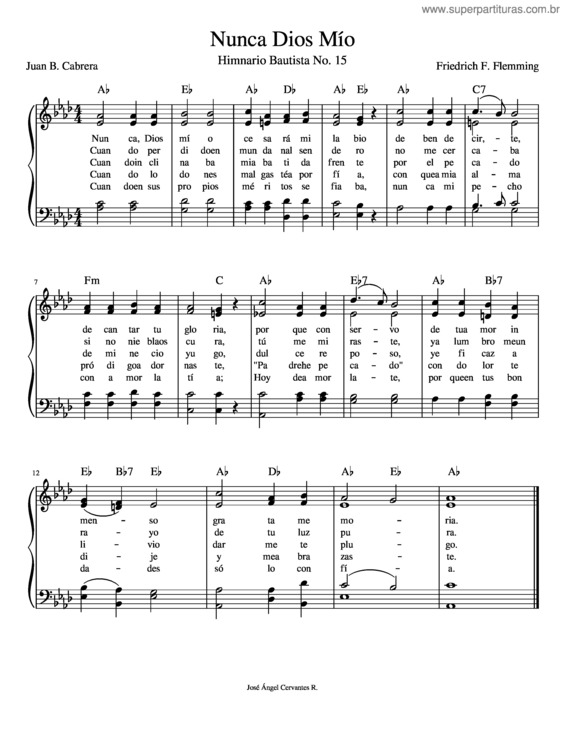 Partitura da música Nunca Dios Mío v.2