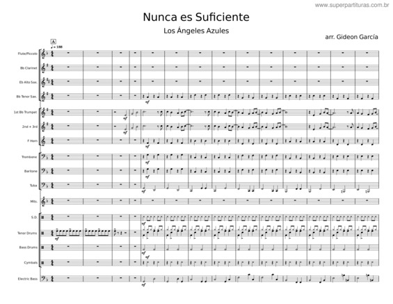 Partitura da música Nunca Es Suficiente – Los Ángeles Azules