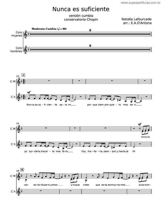 Partitura da música Nunca Es Suficiente – Natalia Lafourcade v.6